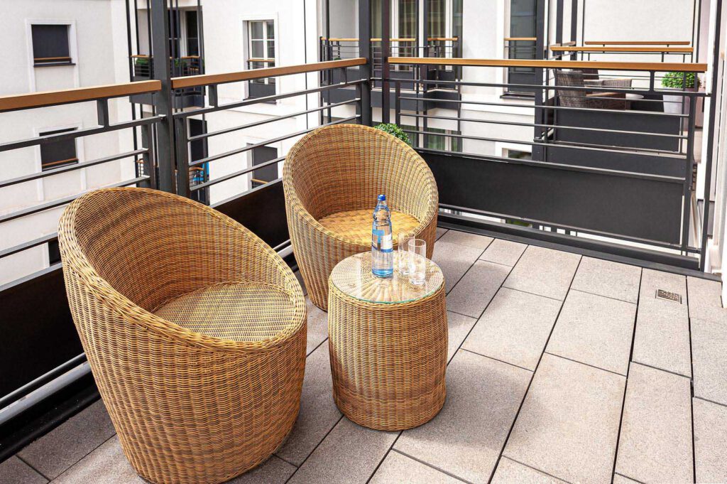 Balkon des Executive Apartment in den The Wellem Residences in Düsseldorf