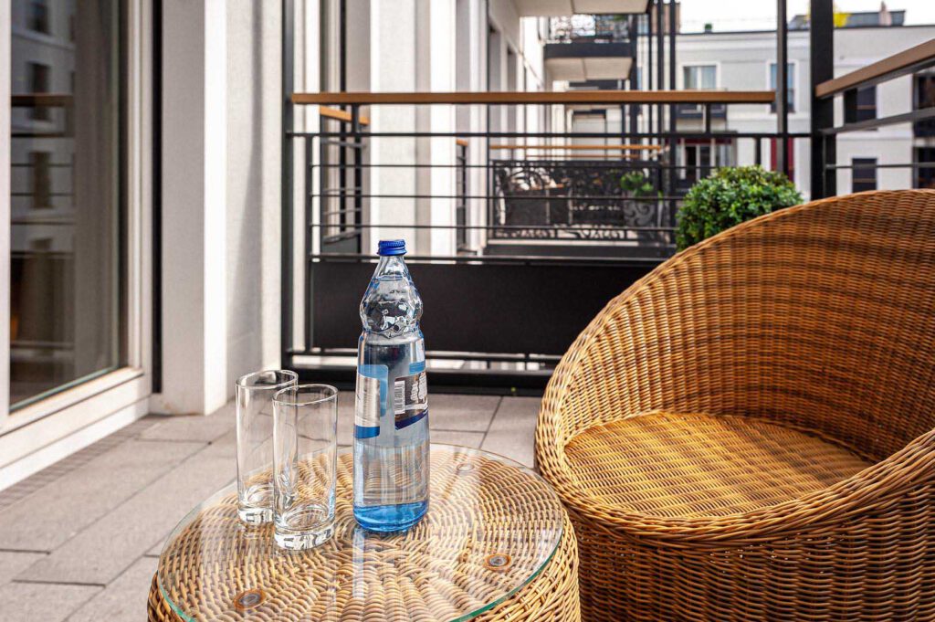 Balkon des Executive Apartment in den The Wellem Residences in Düsseldorf