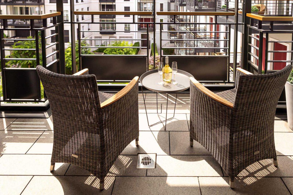 Balkon des Executive Apartment 2 Bedrooms in den The Wellem Residences in Düsseldorf
