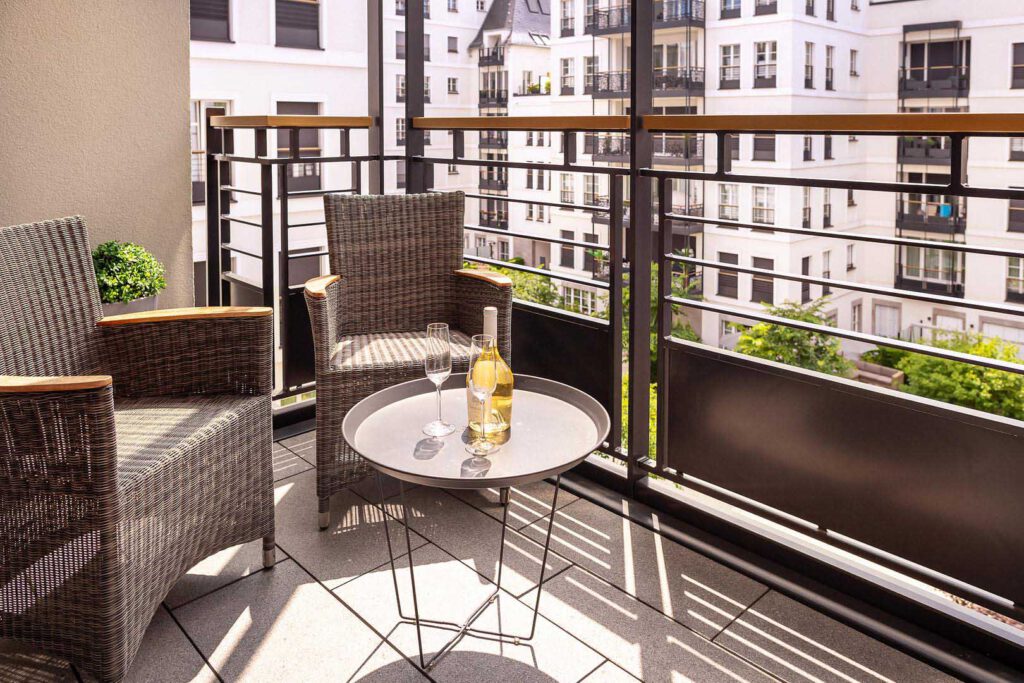 Balkon des Executive Apartment 2 Bedrooms in den The Wellem Residences in Düsseldorf