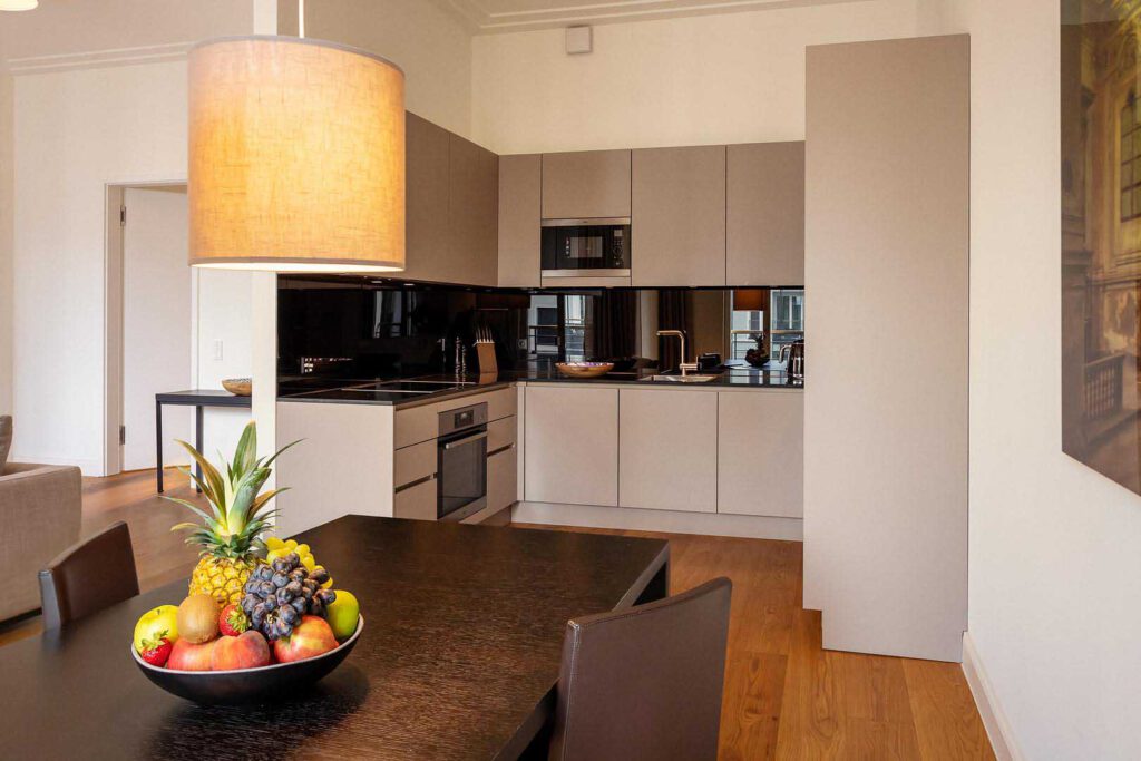 Küche des Executive Apartment 2 Bedrooms in den The Wellem Residences in Düsseldorf