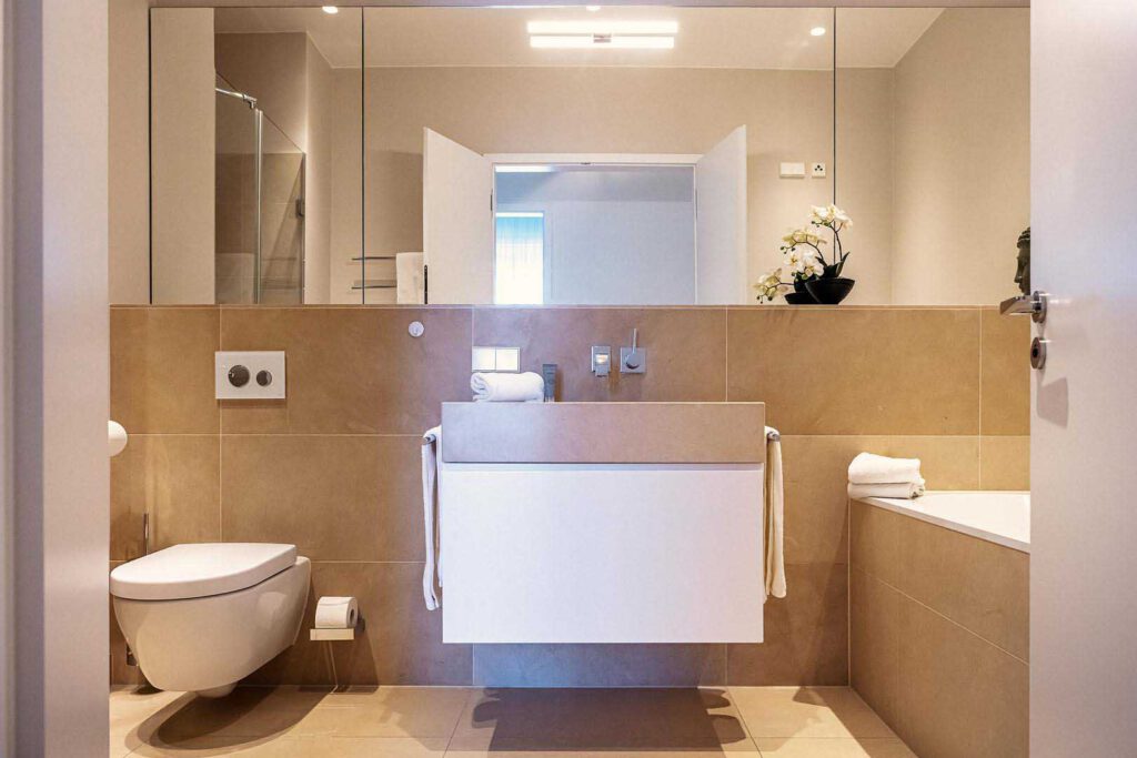 Badezimmer des Executive Apartment 2 Bedrooms in den The Wellem Residences in Düsseldorf