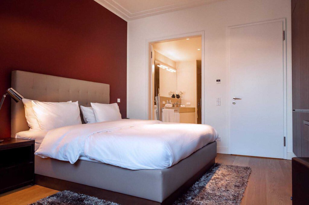 Schlafzimmer des Executive Penthouse 2 Bedrooms in den The Wellem Residences in Düsseldorf