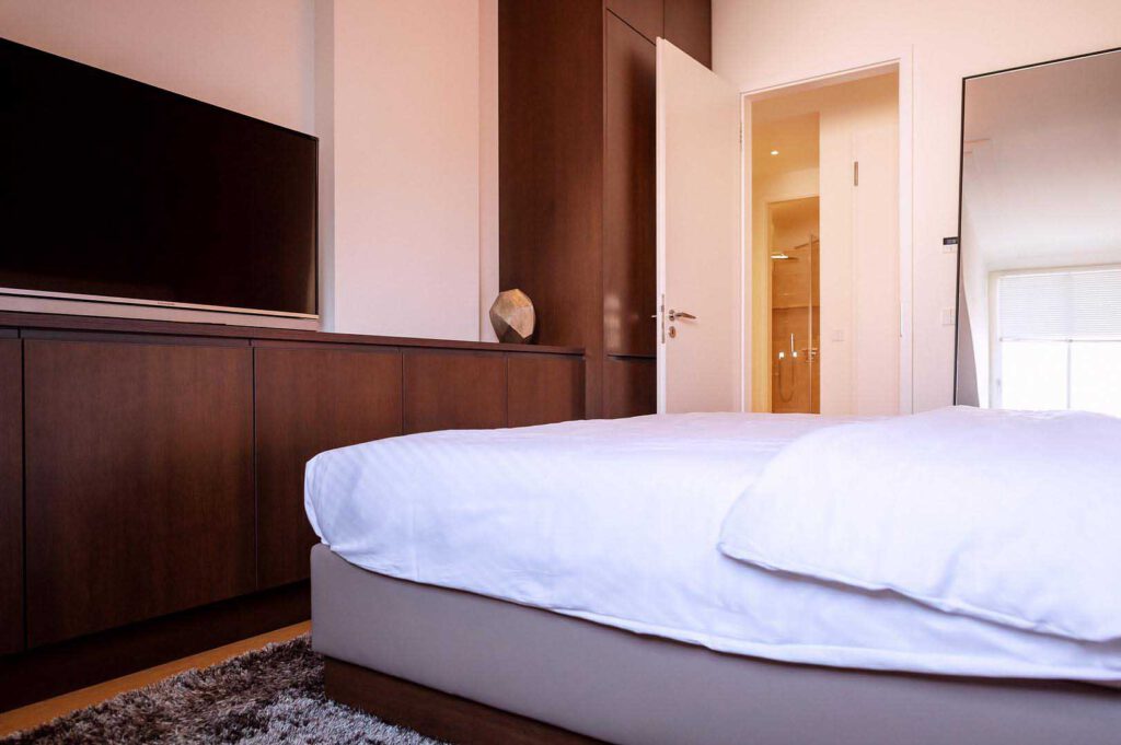 Schlafzimmer des Executive Penthouse 2 Bedrooms in den The Wellem Residences in Düsseldorf