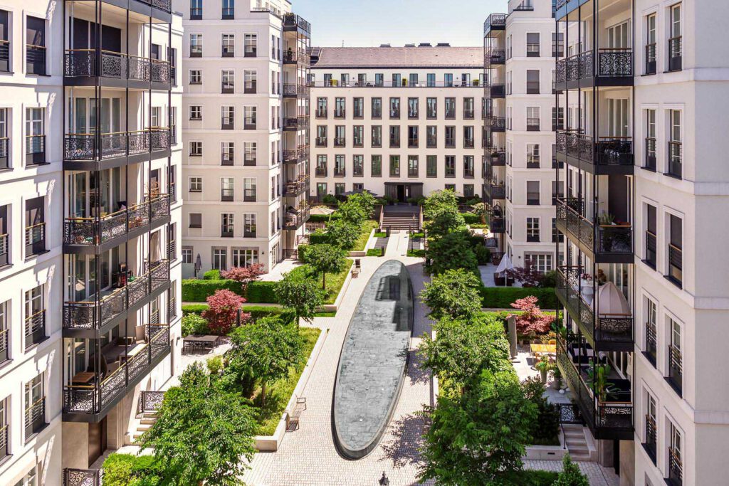 Ausblick des Penthouses in den The Wellem Residences in Düsseldorf